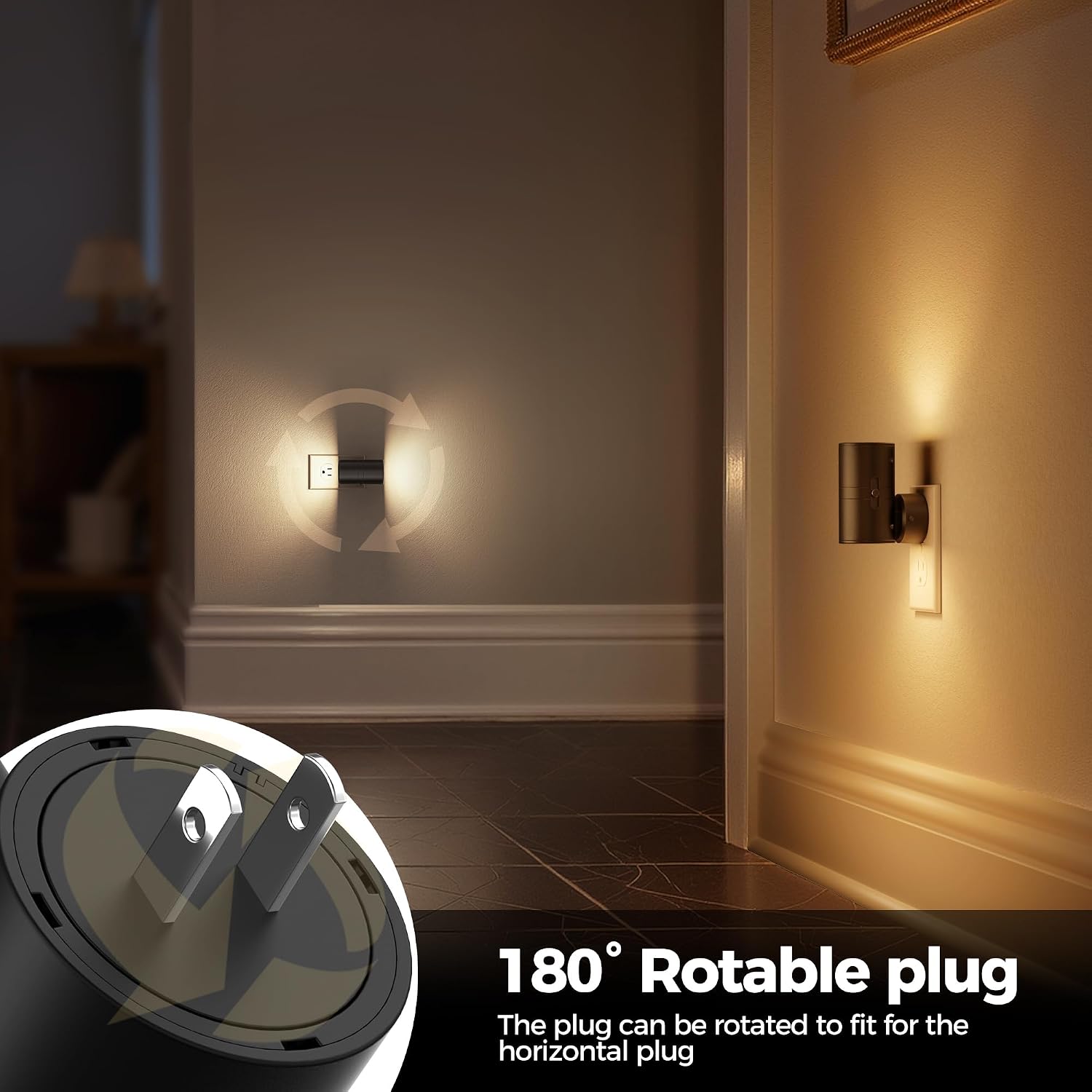 WelcometoBriigniteenjoyyourtimehere Briignite Night Lights Plug into Wall, 5CCT LED Night Light Plug in, Dusk to Dawn Sensor, 330° Swivel P…