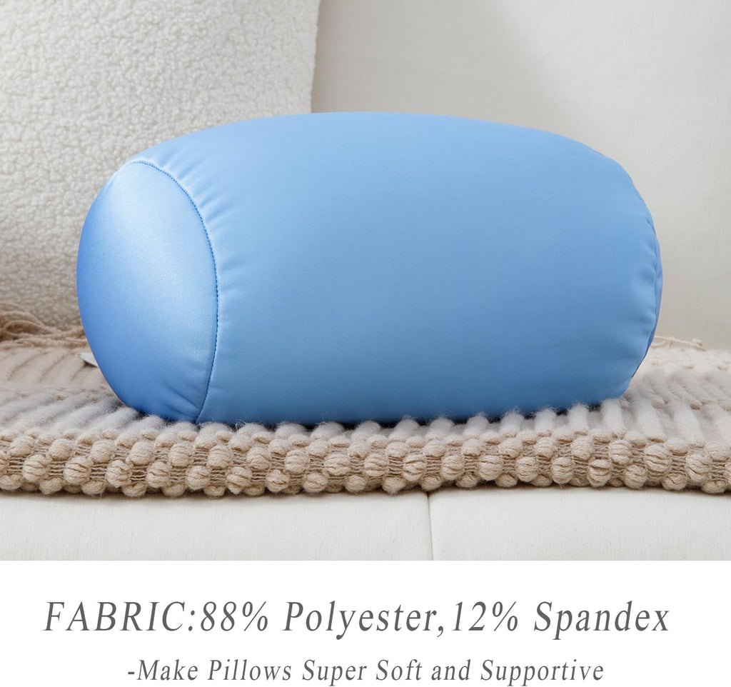 Microbead Neck Body Pillow Tube Microbead Bolster Bean Smooth Cool Pillow Neck Cervical Roll Pillow for Sleeping 7 x 12Inch Throw Travel…