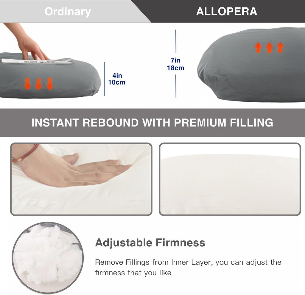 ALLOPERA Pregnancy Pillow, Full Body Maternity Pillow 57 inch, with Removable Washable Cover - Sleep Support for Legs, Back, Neck…
