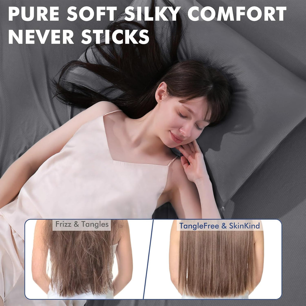 Elegear Cooling Pillow Cases for Hot Sleepers, Silver Infused Cooling Pillowcase Instantly Cool with Q-Max>0.5, Soft Silky Pillowcases for…