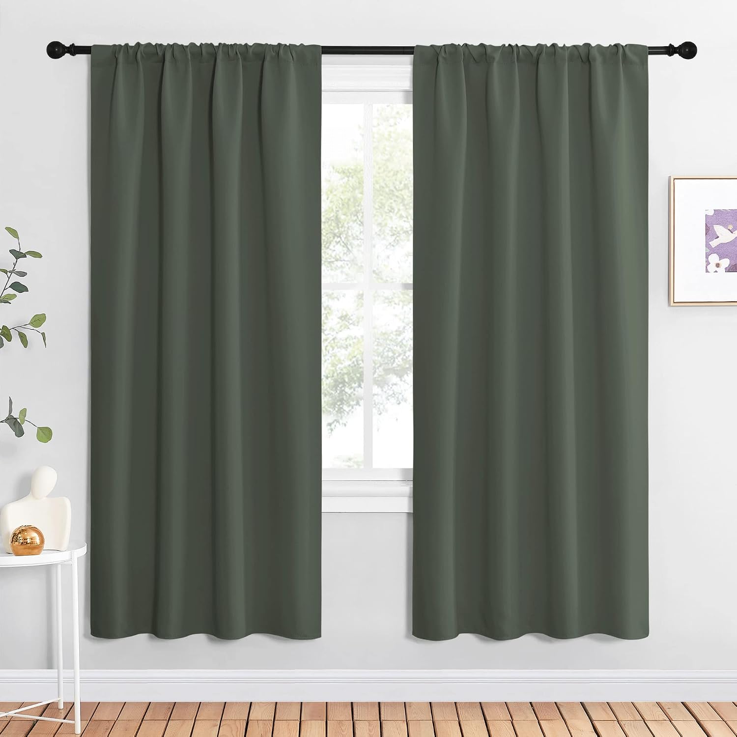NICETOWN Bedroom Curtains Blackout Draperies - All Season Thermal Insulated Solid Rod Pocket Top Blackout Curtains/Drapes for Kid's Room…