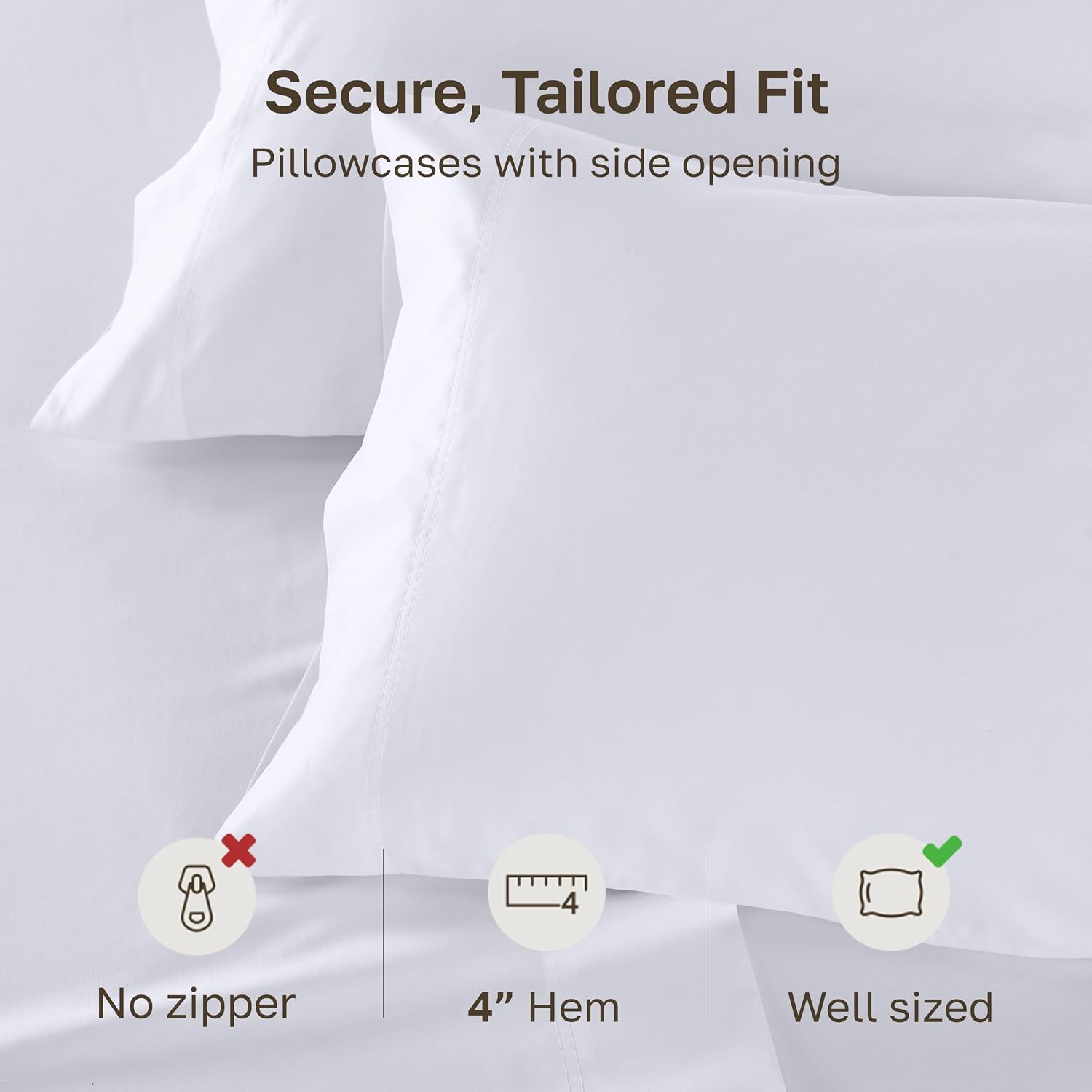 CaliforniaDesignDen CALIFORNIA DESIGN DEN Luxuriously Soft Hotel Quality 600 Thread Count, 100% Cotton Set of 2 Cases, Crisp & Cool White S…