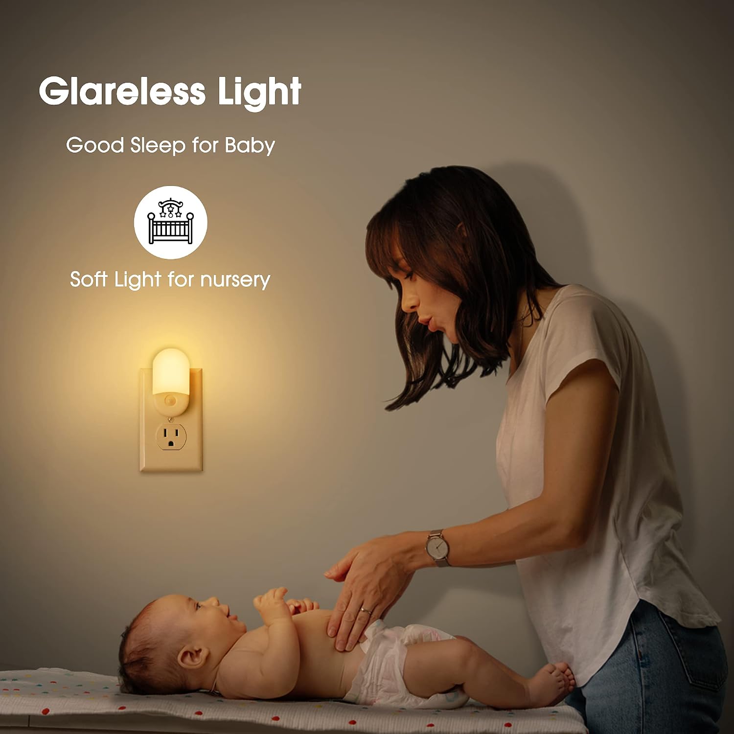 L LOHAS LED Night Lights Plug into Wall, [2 Pack] LED Dimmable Night Light with Light Sensors, 30/60LM Adjustable Brightness Nightlights…