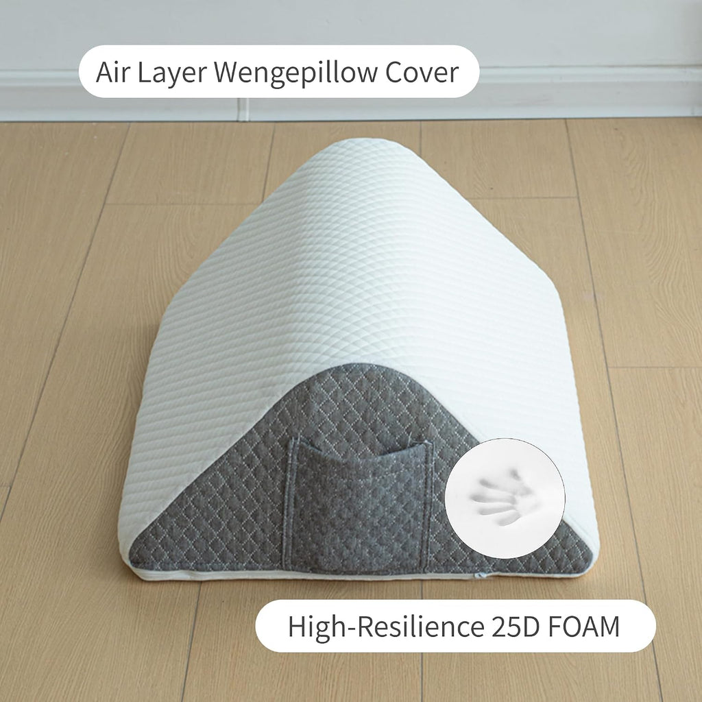 Knee Pillow for Back Sleeping, Leg Pillow Knee Wedge Pillow, Memory Foam Wedge Pillows for Legs Post Surgery, Triangle Pillow for Knee…