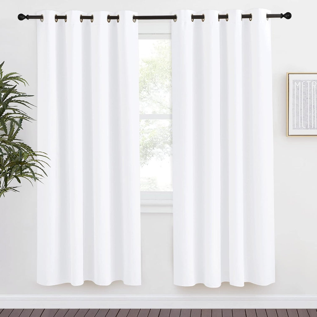 NICETOWN Room Darkening Window Treatment Curtain, Pure White, Single Panel, 55 by 78, Energy Smart Thermal Insulated Block Out Sunlight…