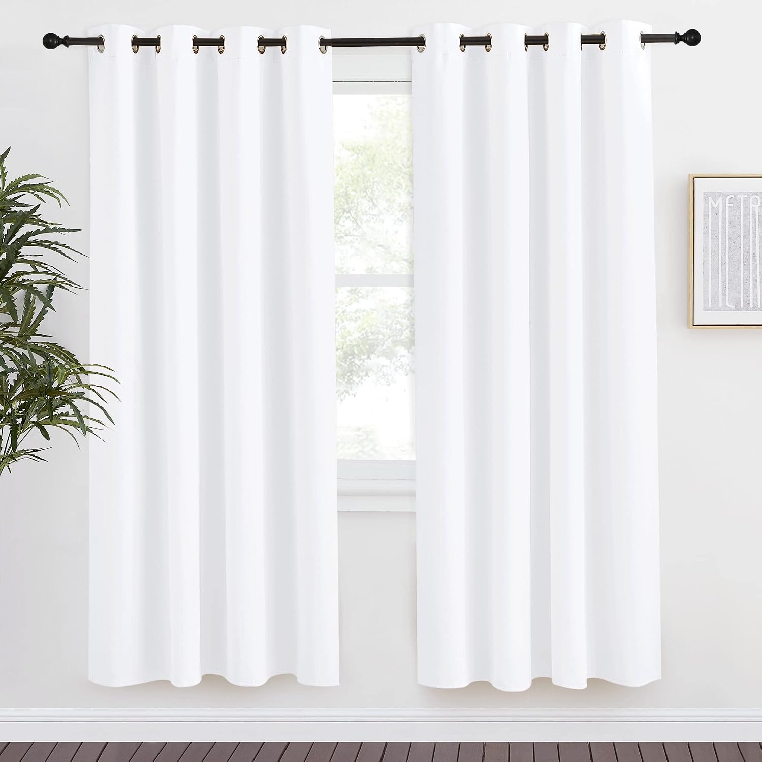 NICETOWN Room Darkening Window Treatment Curtain, Pure White, Single Panel, 55 by 78, Energy Smart Thermal Insulated Block Out Sunlight…