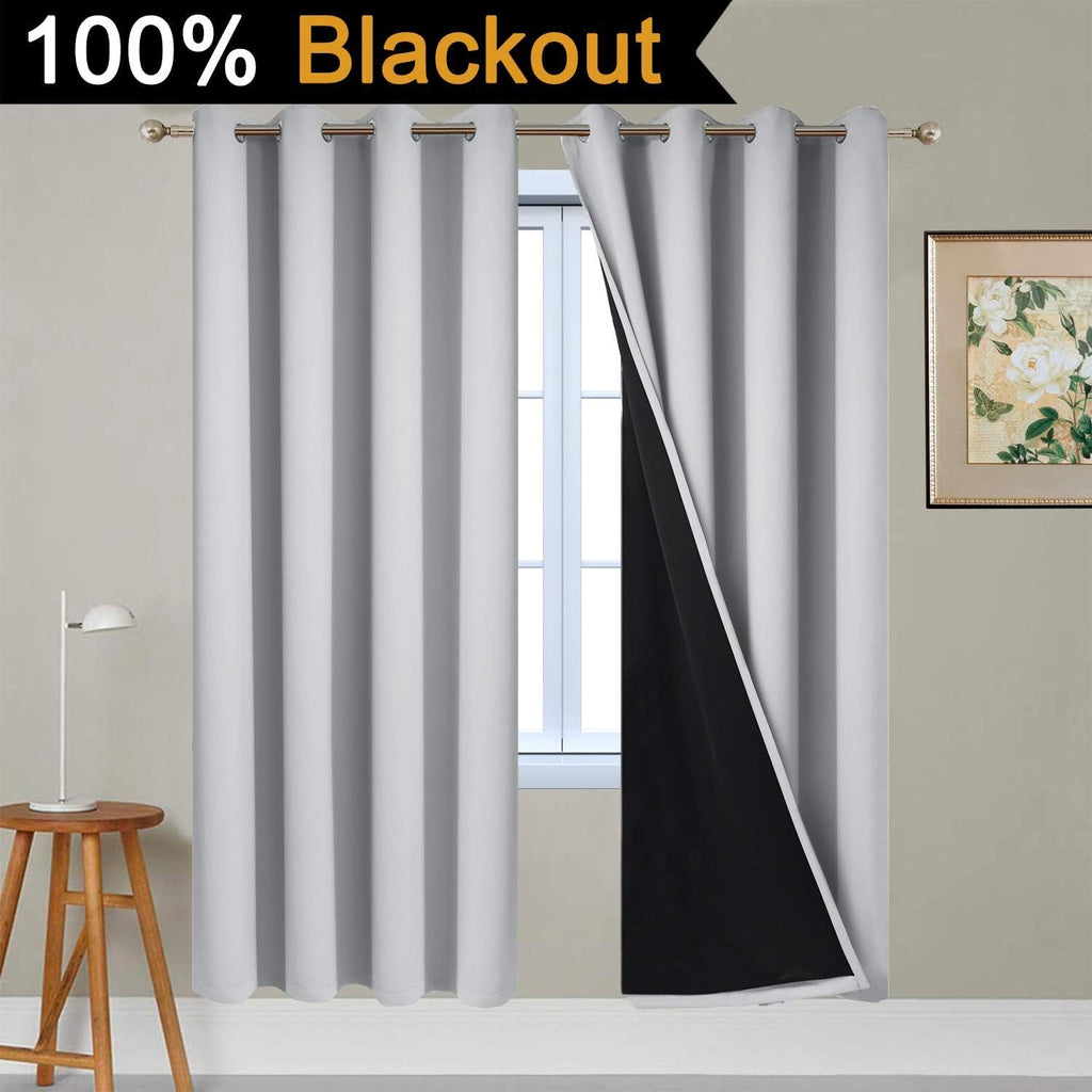 Yakamok Full Blackout Curtains 72 Inches Long, Blackout Curtain Panels for Bedroom, 2 Thick Layers Grommet Top Thermal Insulated Drapes with…