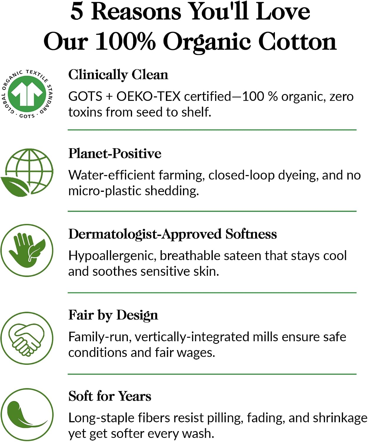 100% GOTS Certified Organic Cotton Pillowcases Standard - Oeko-Tex Certified 415 Thread Count Hemstitched Pillow Cases, Skin-Friendly…