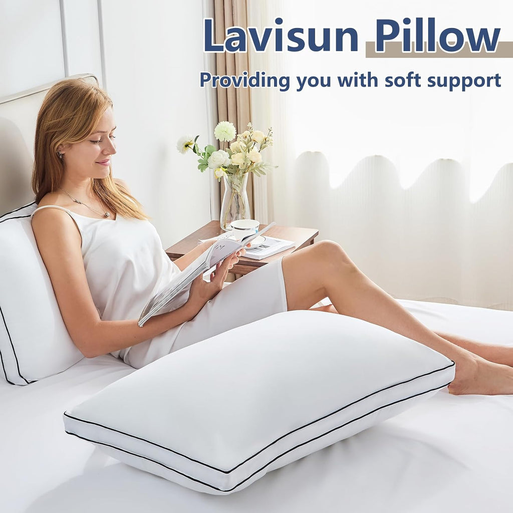 CozyLux Pillows Queen Size Set of 2, Soft and Supportive 3D Down Alternative Bed Pillow for Sleeping 2 Pack White, Luxury Hotel Quality Gus…