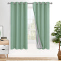 Xwzo 100% Blackout Curtains 2 Panels with Tiebacks- Double Layers Heat and Full Light Blocking Window Panels with Grommets for Narrow Short…