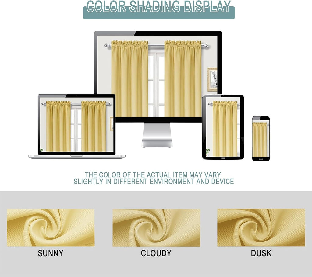 Dwcn Blackout Curtains for Bedroom – Rod Pocket Thermal Insulated Noise Reducing Noise Reducing Drapes for Living Room, W 42 x L 63 Inch, 2…