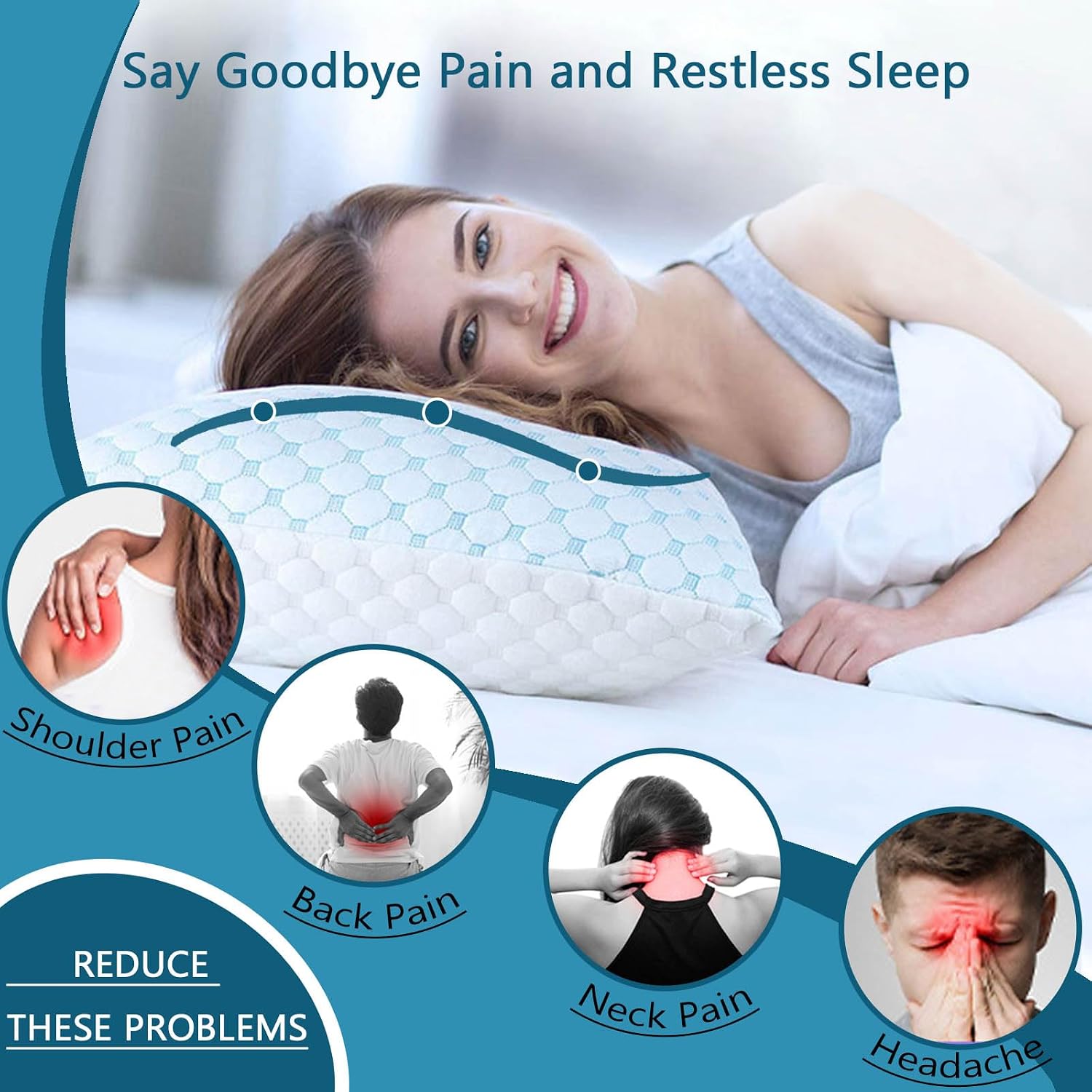 Mooppom Cooling Pillows for Sleeping, Shredded Memory Foam Cooling Pillow for Hot Sleepers, Adjustable Cool Bed Pillows for Side Bac…