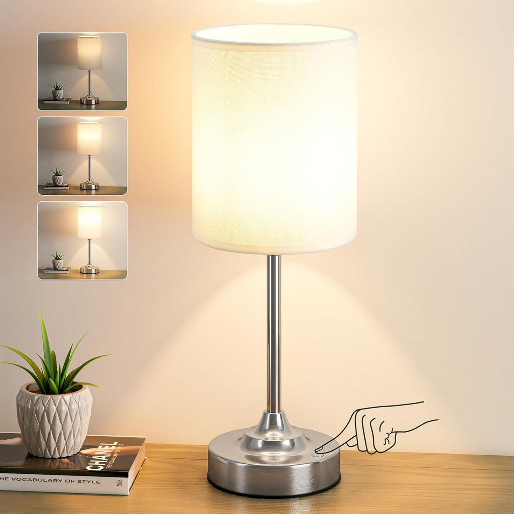Touch Control Cordlss Table Lamp, USB-C Rechargeable Lamp with Stepless Dimming, 4000mAh Battery Operated Bedside Lamp for Bedroom…