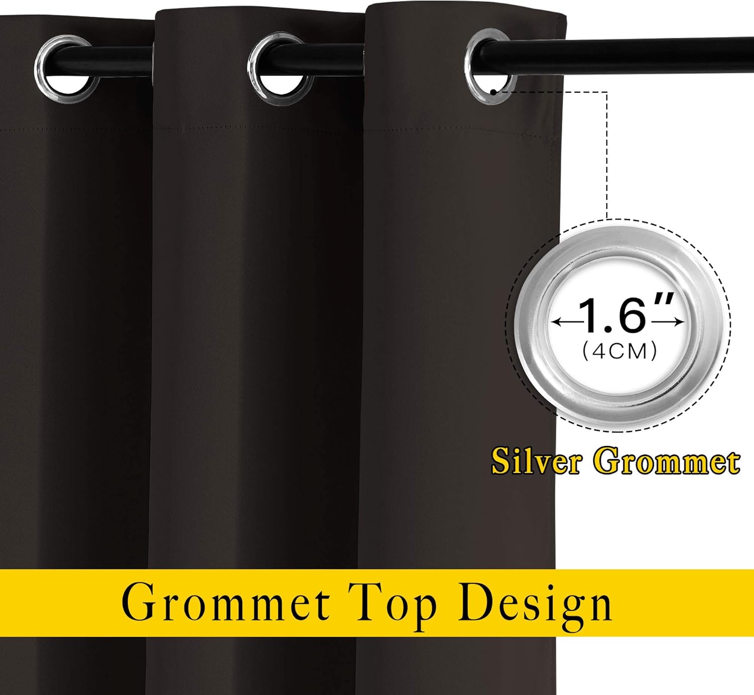Nicetown Bedroom Blackout Curtains and Drapes - Energy Smart Thermal Insulated Solid Grommet Blackout Draperies for Living Room (2 Panels,…