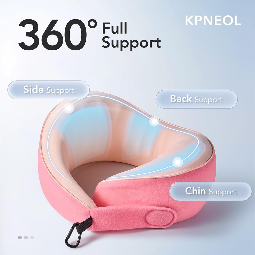 KPNEOL Travel Pillow, 100% Pure Memory Foam Travel Neck Pillow Airplane Neck Support Ergonomic Design for Traveling Suitable for…