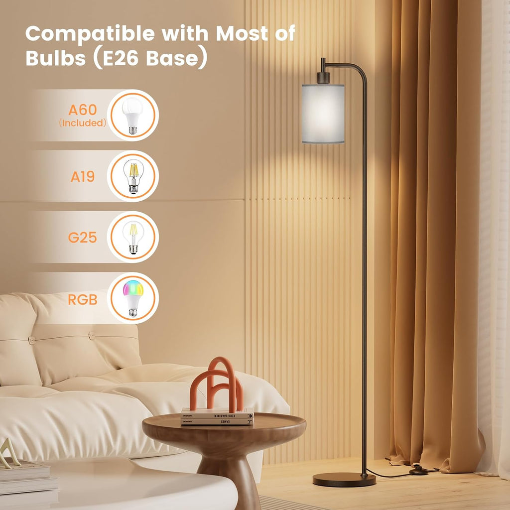SIBRILLE Floor Lamp with Linen Shade, Dimmable Tall Standing Lamp with Remote Control & 3 Color Temperatures, Modern Floor Lamps for…