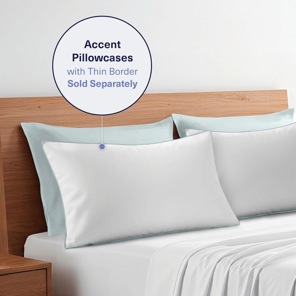 KickoffHome Kickoff Viscose Bamboo Pillowcase, Queen, Set of 2, 100% Organic Hidden Zippered Viscose Bamboo Pillow Case Queen Size, Cooling…
