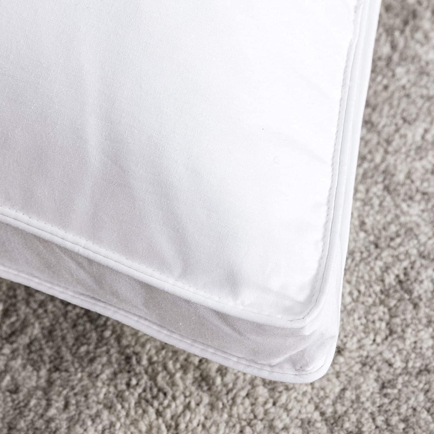 puredown® Goose Feather Down Pillows, Soft Gusseted Bed Pillows for Sleeping with 100% Cotton Shell, Set of 2, King Size