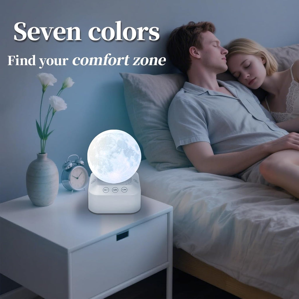 Rukico White Noise Sleep Machine with Moon Lamp Night Light,24 Soothing Sounds, Adjustable RGB Color Changing, for Babies &…