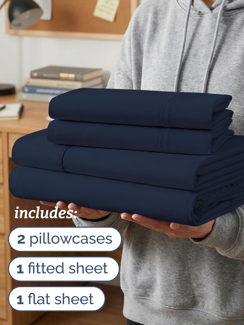 Twin XL 4 Piece Sheet Set - Comfy Breathable & Cooling - Hotel Luxury Bedding for Women, Men, Kids, Teens & Children - 1 Flat & 1 Fitted…