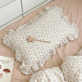 BuLuTu Cotton Muslin Kids Toddler Pillowcase with Cute Camellia Flowers Super Soft Travel Pillow Nursery Pillowcase for…