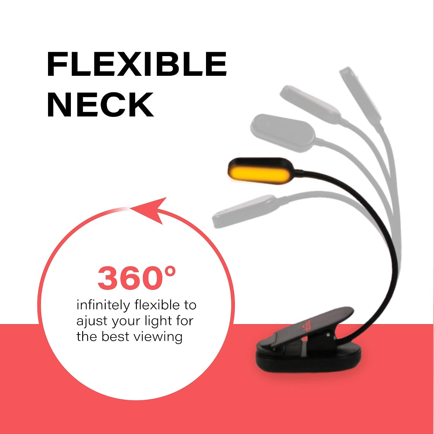 Hooga Amber Book Light, Rechargeable Clip-On Blue Light Blocking LED Reading Light, 1600K Warm Eye comfort for Bed, Students, Kids…
