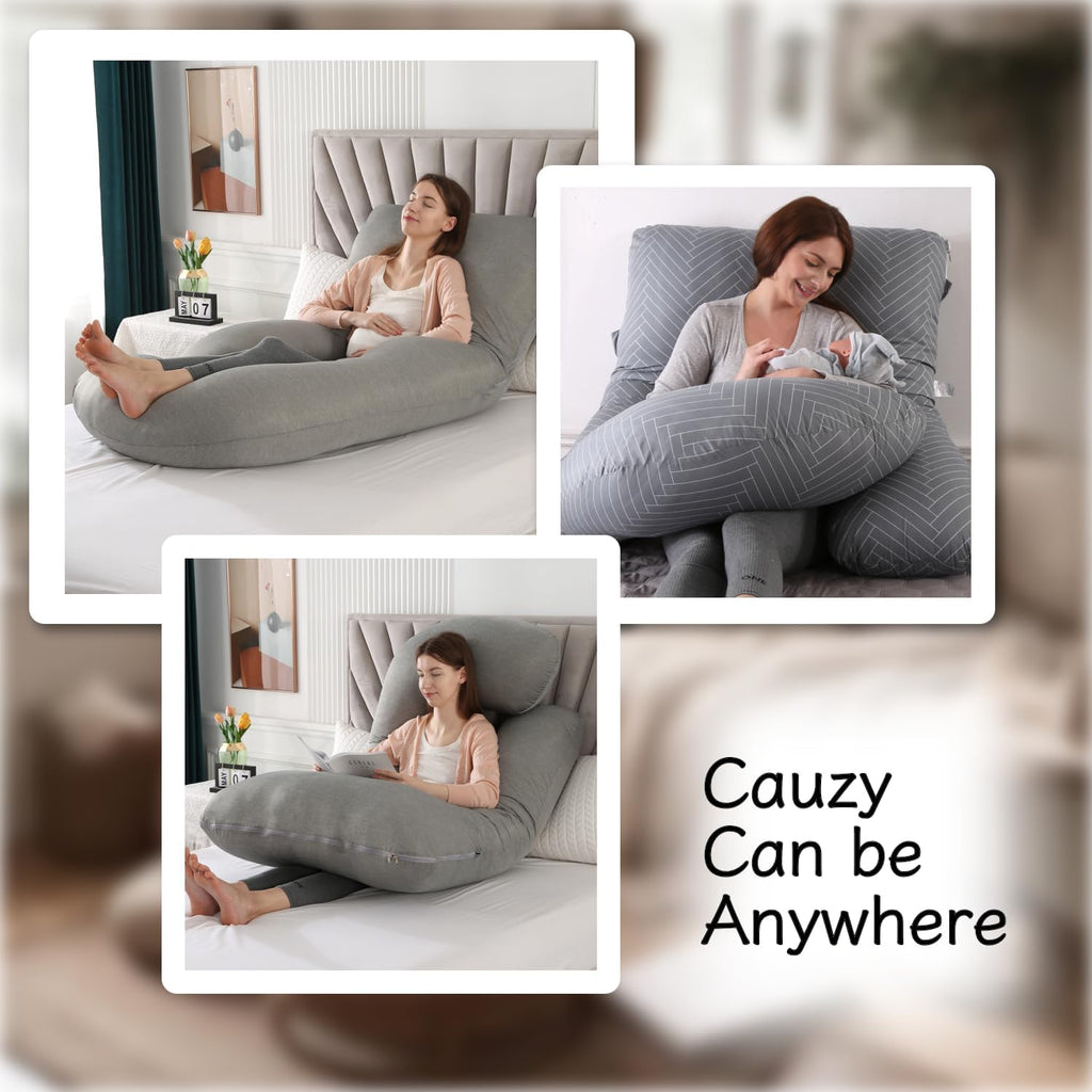 ALLOPERA Pregnancy Pillow, Full Body Maternity Pillow 57 inch, with Removable Washable Cover - Sleep Support for Legs, Back, Neck…