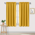 Dwcn Blackout Curtains Room Darkening Thermal Insulated Bedroom Curtains Window Curtain Panels, 52 x 63 inches Long, Set of 2 Yellow Rod Po…