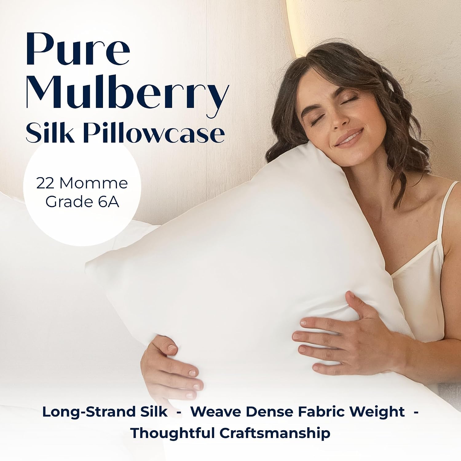 Mulberry Silk Pillowcase – Pure Silk Pillow Cover for Healthier Hair & Smoother Skin – Soft, Breathable and Temperature-Regulating…
