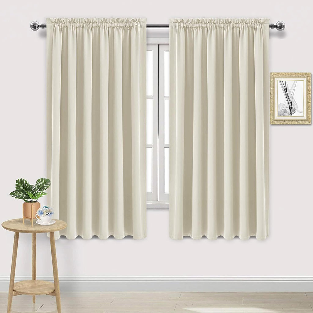 DWCN Blackout Curtains for Living Room Thermal Insulated, Energy Saving & Noise Reducing Bedroom Curtains, Light Beige, W 70x L 72 Inch…
