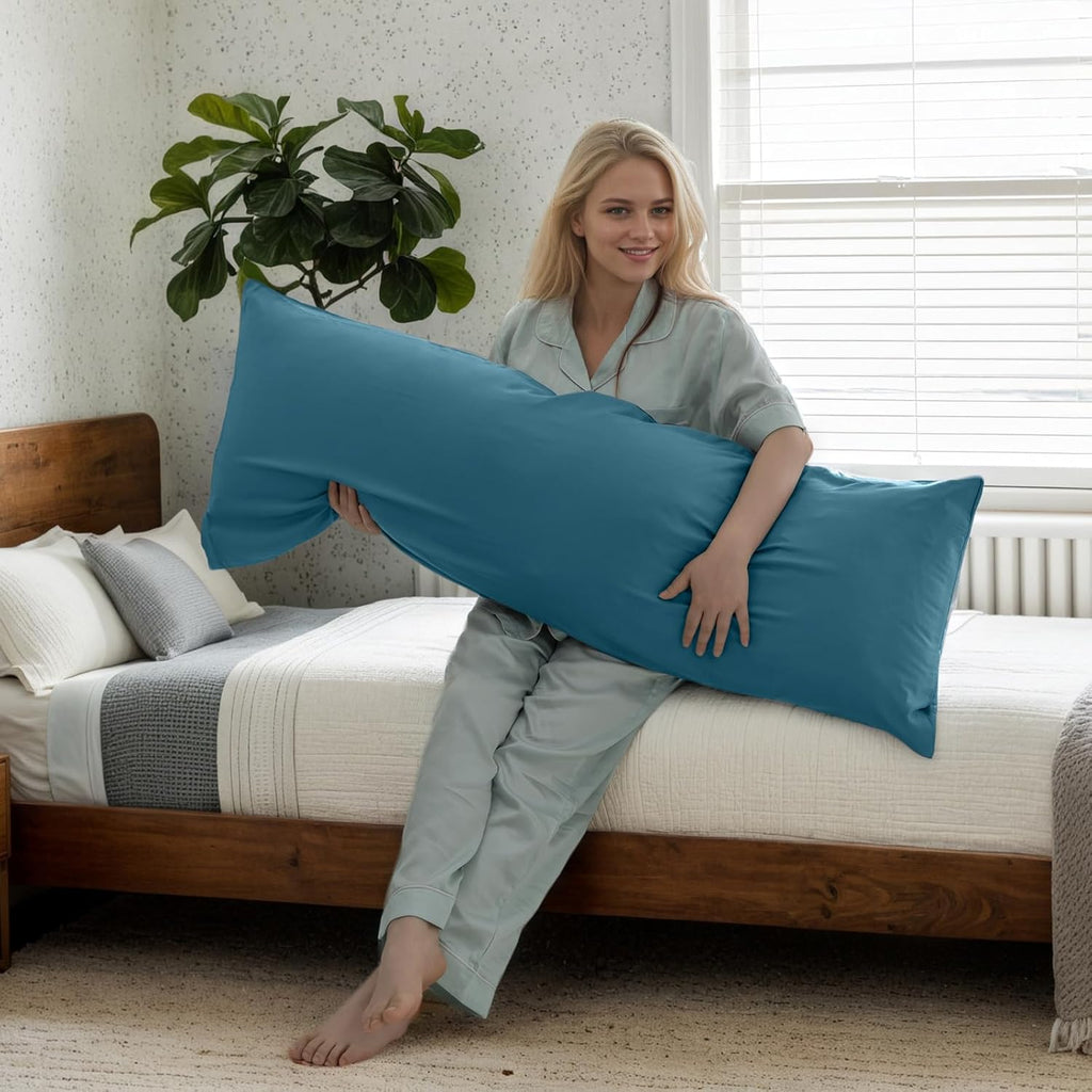 Body Cooling Pillow Cases Cover, Bamboo Rayon Body Pillowcases with Zipper Closure, Cool and Breathable Pillow Case for Hot Sleepers and…