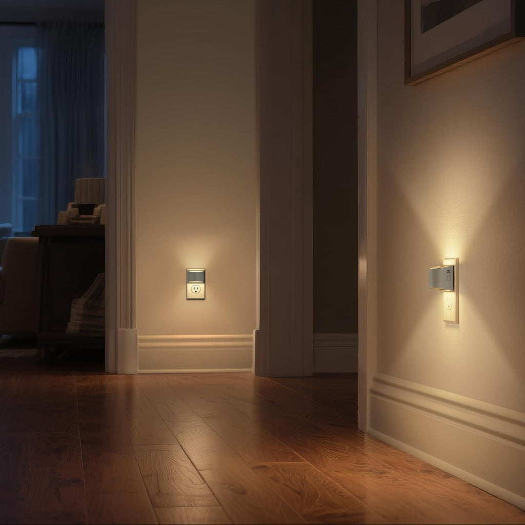 DORESshop LED Night Light[2 Pack], Night Lights Plug into Wall, 3 Level Brightness Adjustable Plug in Night Light, Dusk to Dawn Sensor…