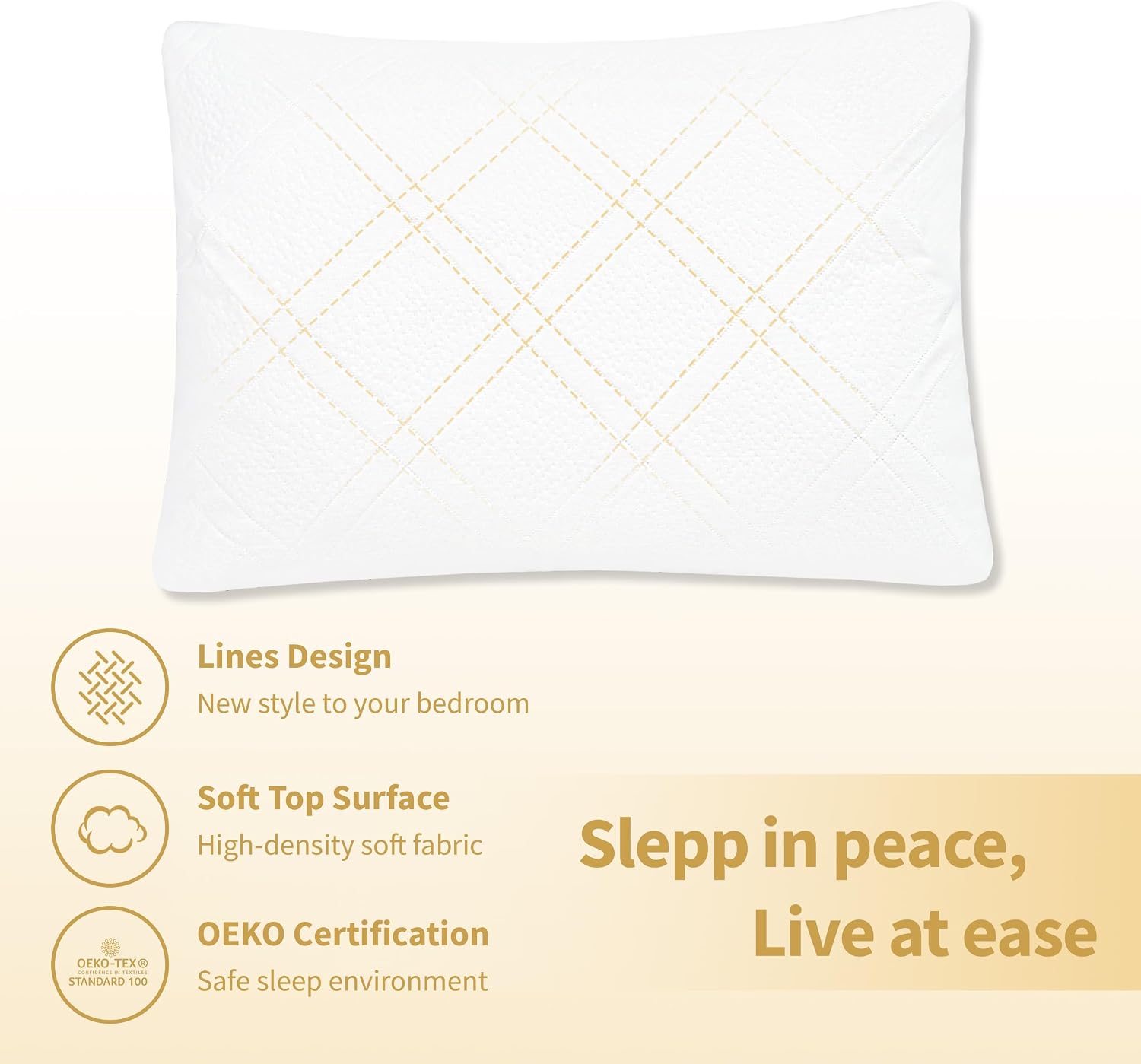 SafeandSound Safe and Sound Zipper Waterproof Pillow Protector, 3D Jacquard Standard Size Breathable Soft Pillow Cover Case, Zippered Hotel…