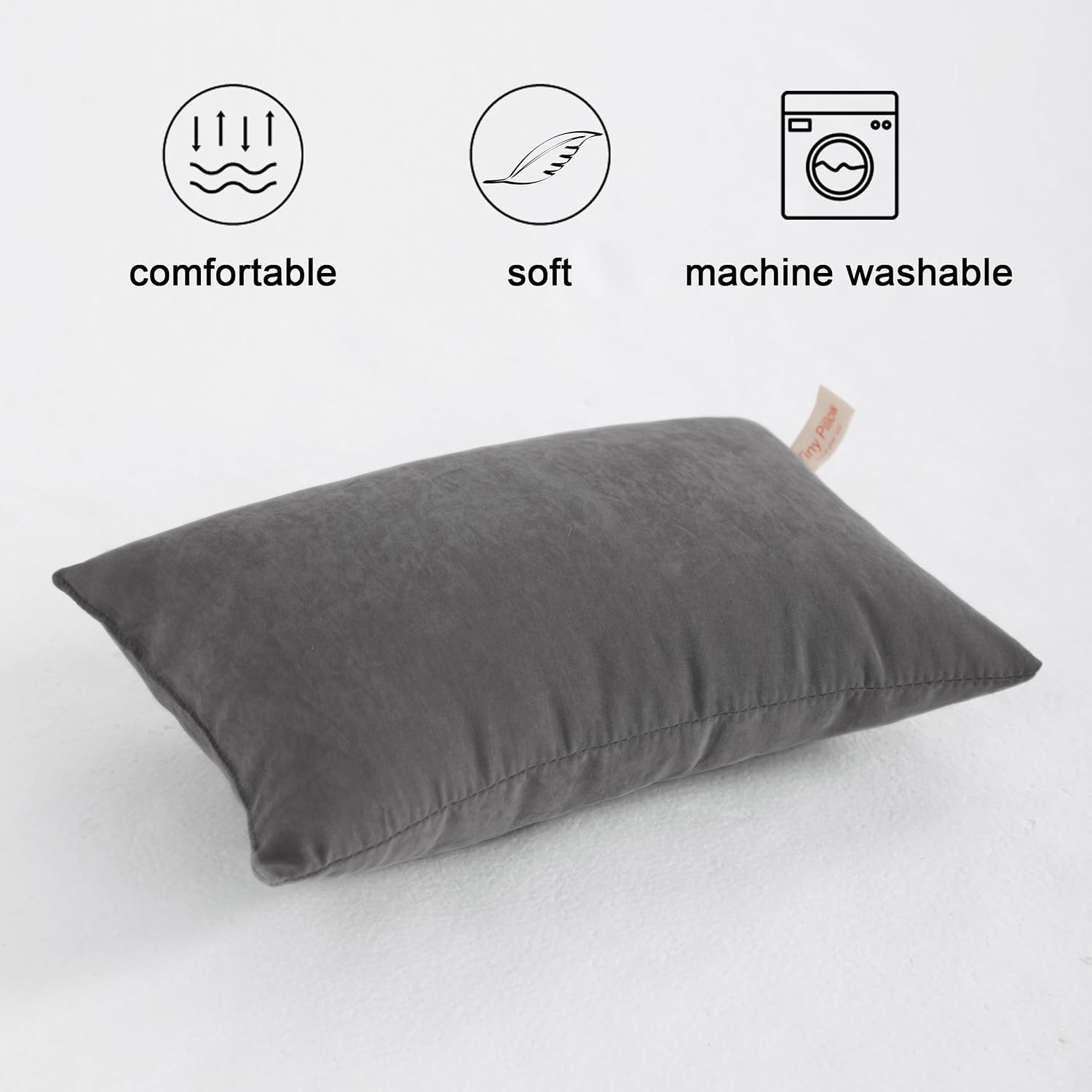 Flxxie Tiny Pillows, Down Alternative Microfiber 11x7 Inches Mini Pillow for Travel, Pets, Soft Machine Washable Small Pillows for Neck, Lu…