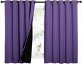 Nicetown 100% Blackout Curtains with Black Liners, Thermal Insulated Full Blackout 2-Layer Lined Drapes, Energy Efficiency Window Draperies…