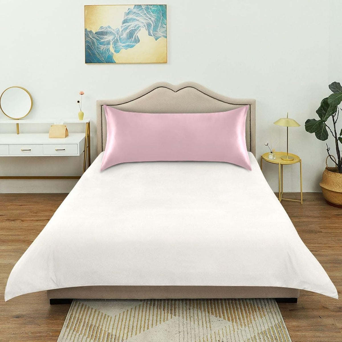Pink Color Pillow Covers Silk Pillowcase for Hair and Skin Breathable Smooth Soft Satin Pillowcase Standard Size Pillow Case for Hot…