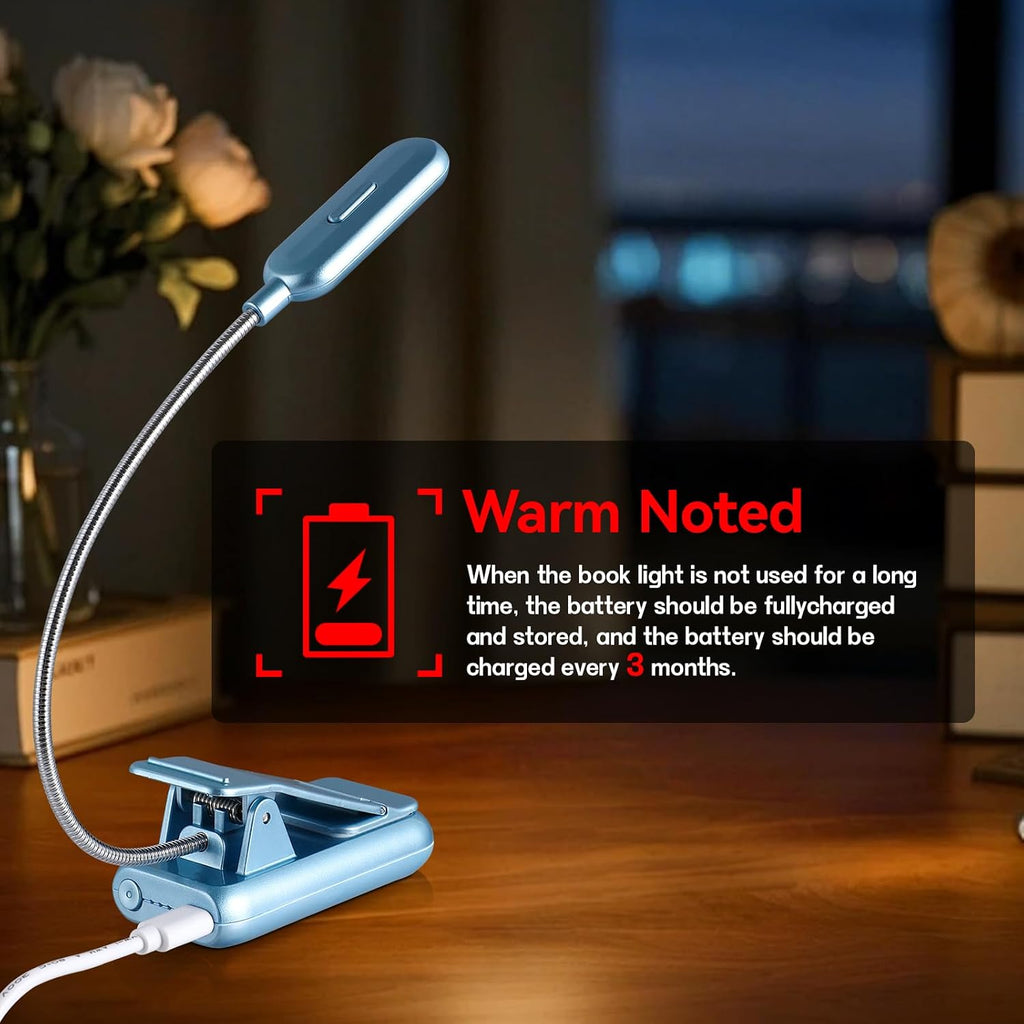 VAVOFO Rechargeable Reading Light, 7 LEDs with 9 Color Temperature 9 Brightness Levels Clip On Book Light for Reading in Bed with Power…