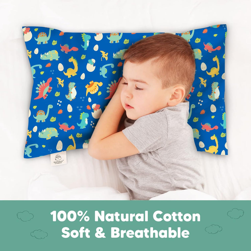 KeaBabies Toddler Pillowcase 13"x18" - Organic Cotton Toddler Pillowcase for Kids, Boys, Girls, Soft & Durable Cotton Cover for Miniature…