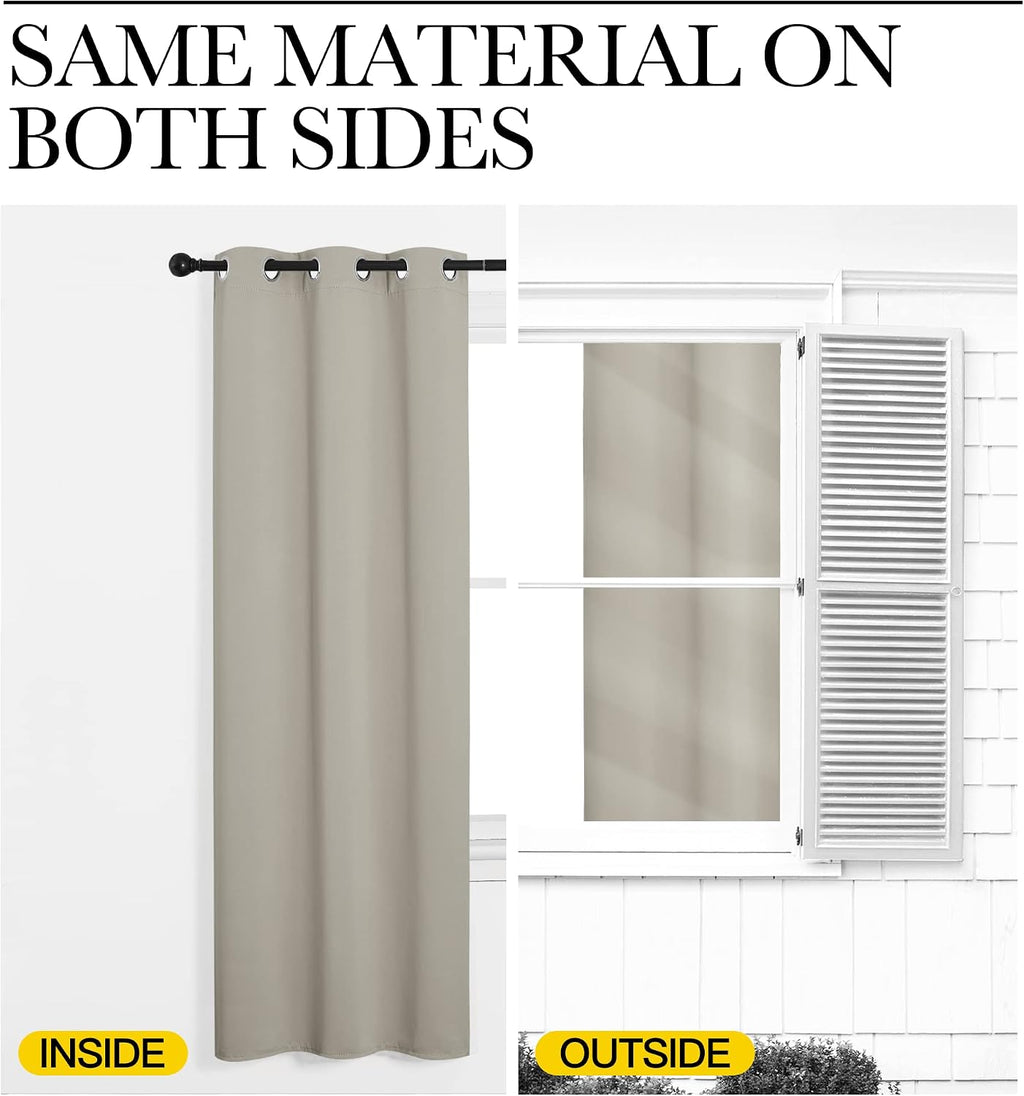 NICETOWN Room Darkening Curtains for Bedroom, Natural Thermal Insulated Drapes 63 inches Long for Small Shack Window (1 Panel, 70" Wide…