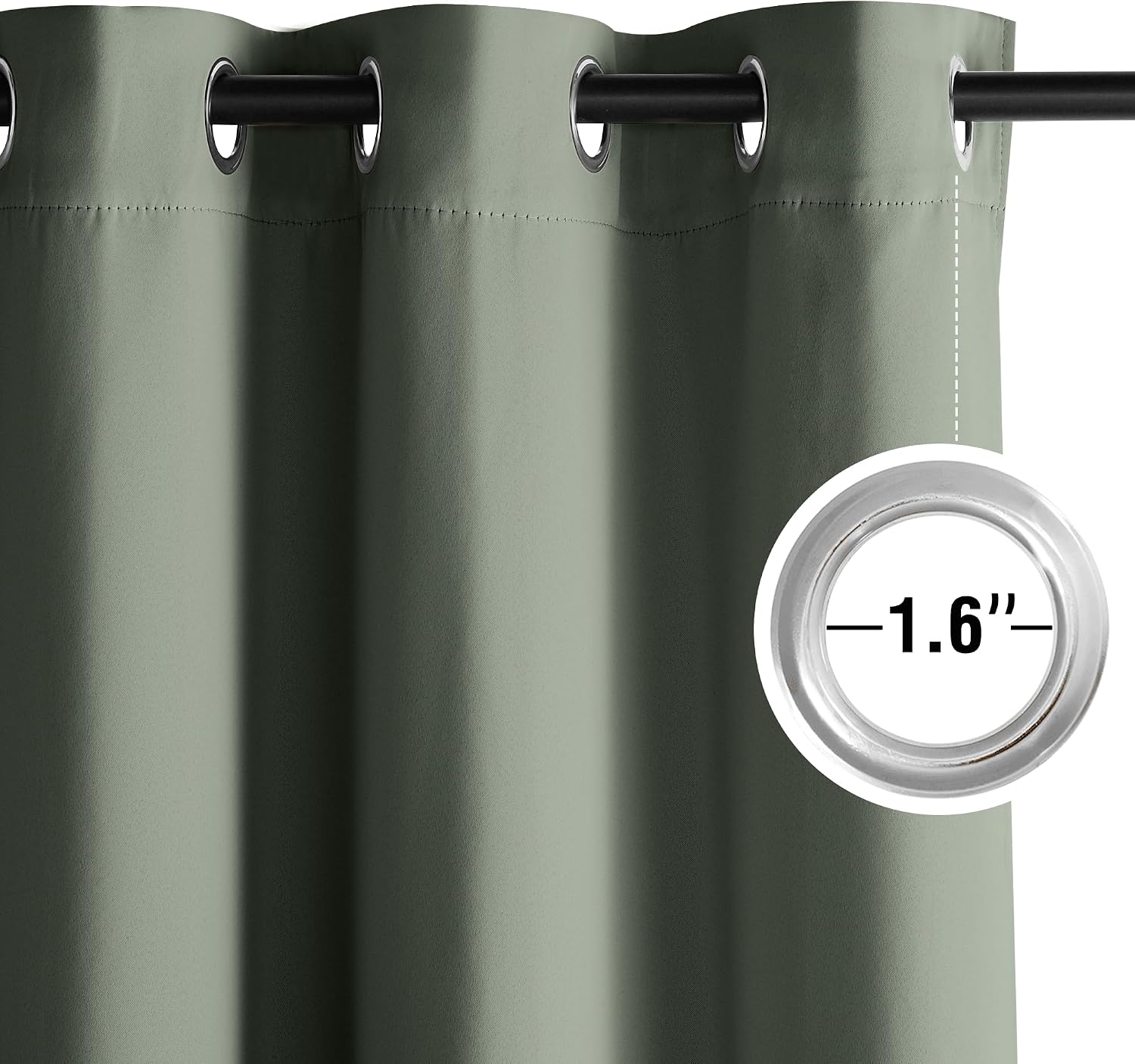 Nicetown Room Darkening Draperies Curtains Panels, 2 Panels Dark Mallard W52 x L84 silver