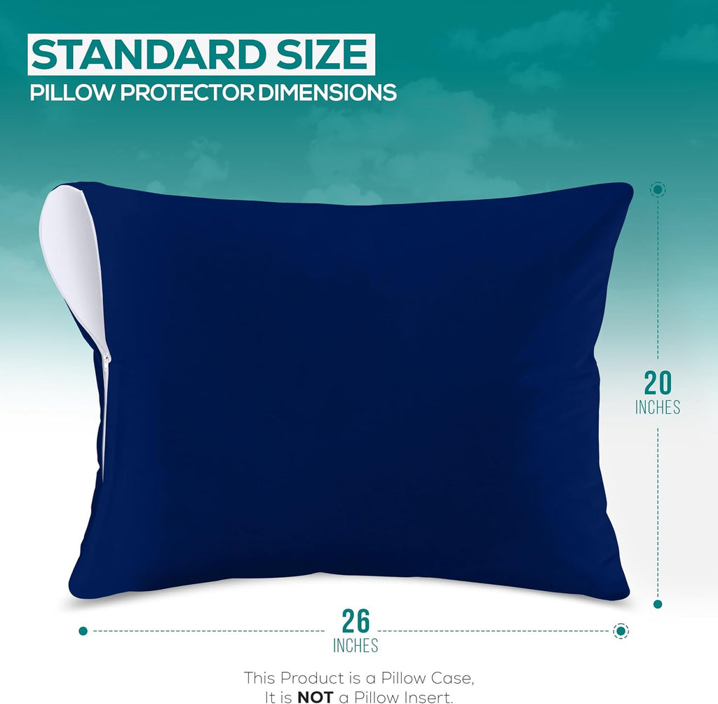 Utopiabedding Utopia Bedding 100% Waterproof Pillow Protectors with Zipper Standard Size (Set of 2), Bed Bug and Dust Mite Proof Zippered P…