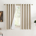 NICETOWN Full Shade Curtain Panels, 62 x 63 inch, Beige, Pair of Energy Smart & Noise Blocking Out Blackout Drapes for Dining Room…