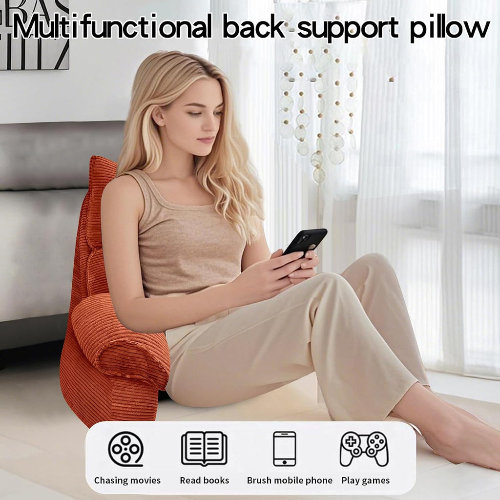 RRPAHWTV Reading Pillow for Bed with High Arm Rests, Back Support Pillow for Sitting Up in Bed with Shredded Memory Foam for Reading, TV…