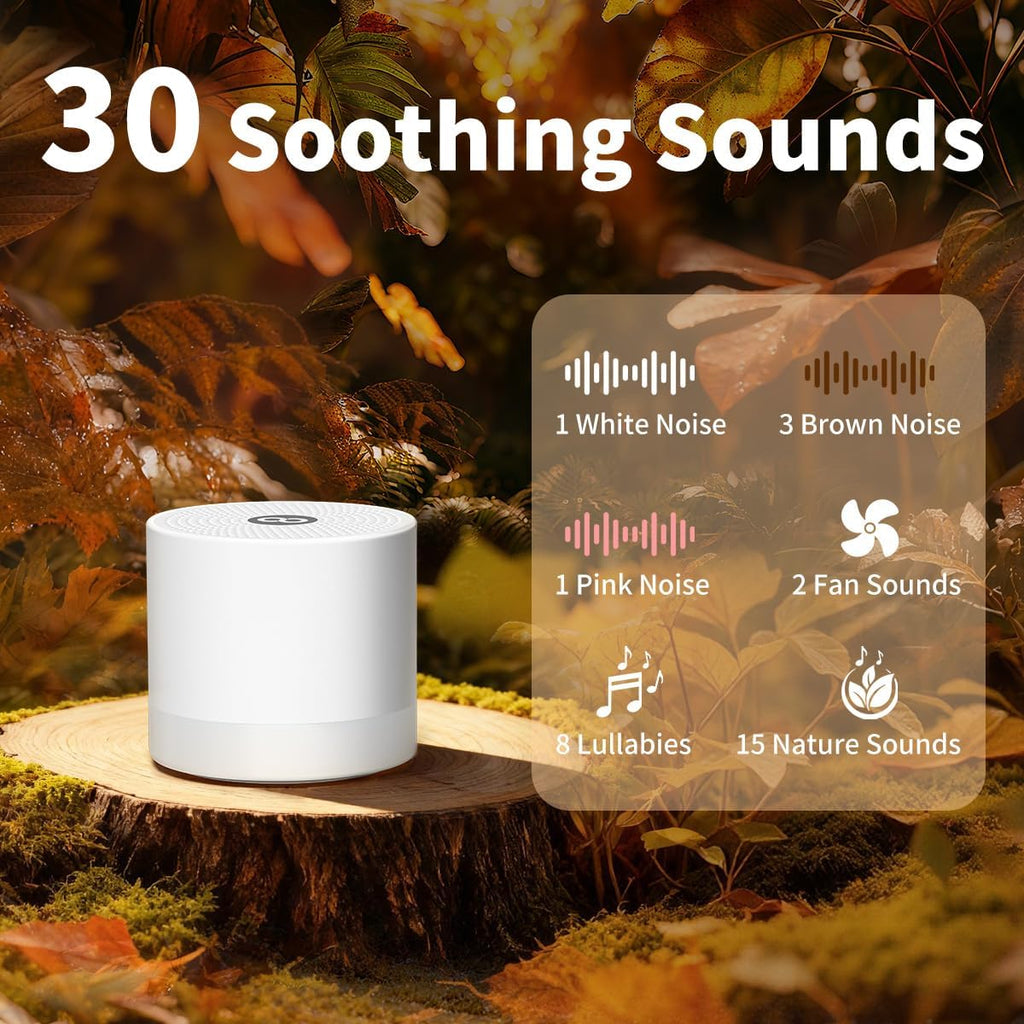 Hushingwhitenoisemachine Sound Machine Mini White Noise Machine with 30 Soothing Sounds 4 Timers Memory Function for Newborn Baby Kids Adul…