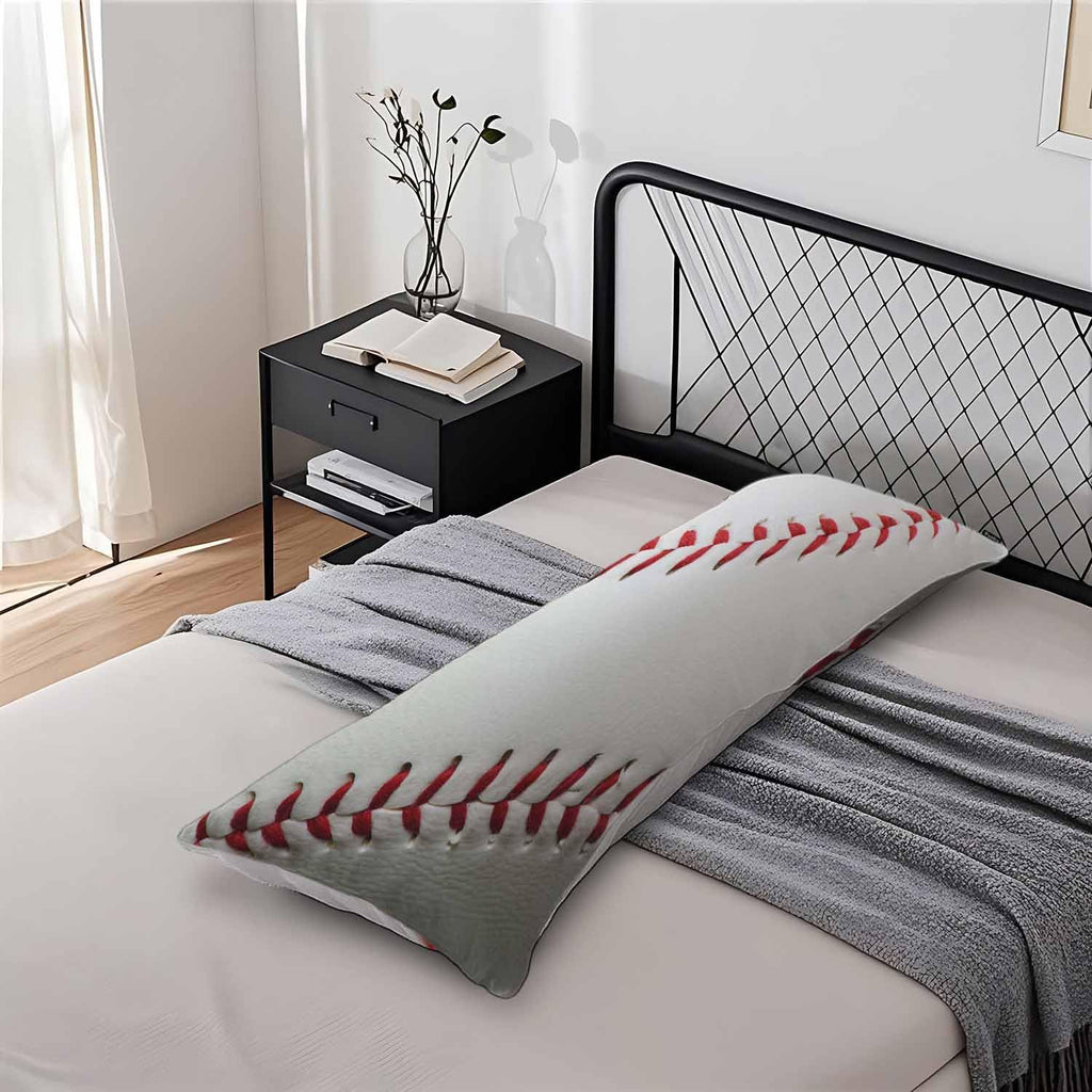 Baseball Rectangle Body Pillow Covers Baseball White Red Couch Body Pillow Pillowcase Decorative Home Body Pillows Bed Pillow Cushion…
