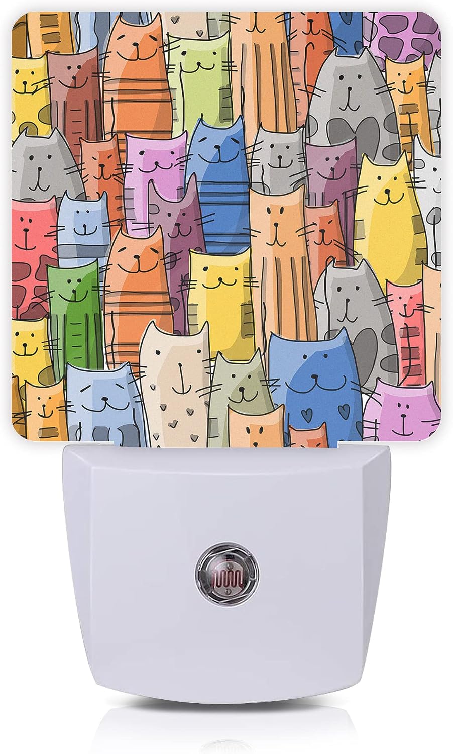 Funny Cat Night Light, Funny Cats Family Plug-in Night Lights with Dusk-to-Dawn Sensor for Stairway/Hallway/Bedroom Sleep Friendly lamp…