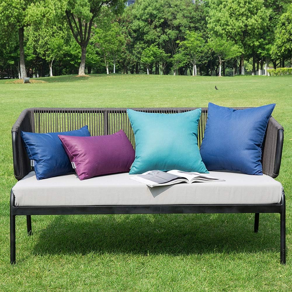 MIULEE Pack of 4 Decorative Outdoor Summer Pillow Covers Square Cushion Cases PU Coating Waterproof Throw Pillowcase Shell for Living…