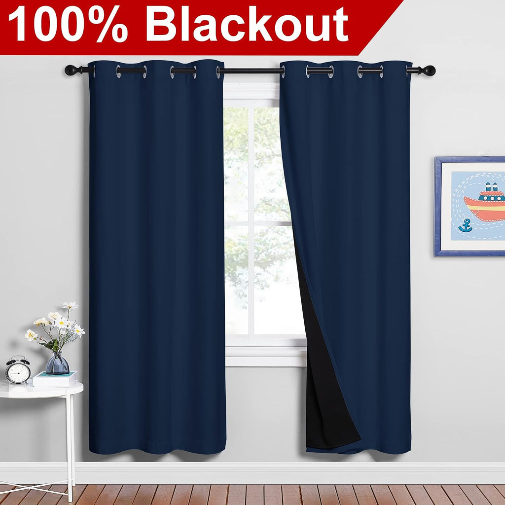 Nicetown Full Shade Curtain Panels, Pair of Energy Smart & Noise Blocking Out Blackout Drapes for Apartment Window, Thermal Insulated Guest…