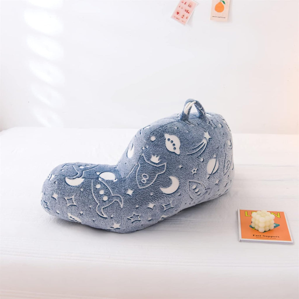 Aimuan Reading Pillow Bed Rest Wedge Large Adult Backrest Pillow with Arms Back Support for Sitting Up in Bed Cushion, Light-blue