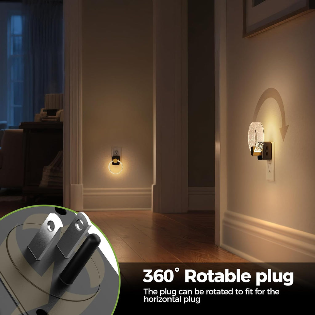 DORESshop LED Night Light, Decorative Night Light Plug Into Wall with Dusk-to-Dawn Sensor, Dimmable Nightlights, Adjustable Brightness…